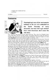 English Worksheet: THANKSGIVING