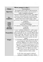 PASSPORT GAME : INTRODUCTION WORKSHEET (1/3)