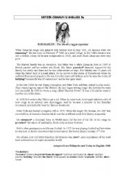 English Worksheet: Test on Bob Marleys life (reading comprehension)