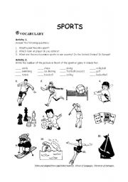 English Worksheet: SPORTS