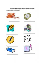 English worksheet: School Supplies Worksheet