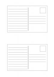 English worksheet: Postcard Blanks