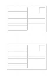 English Worksheet: Postcard Blanks