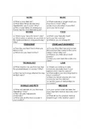 English Worksheet: conversation questions