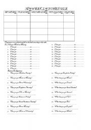 English Worksheet: students can make their own schedule