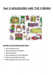 English Worksheet: Part 2. GOLDILOCKS