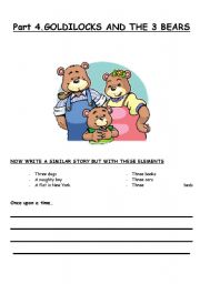 English Worksheet: Part 4. GOLDILOCKS