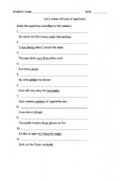 English Worksheet: WH Questions