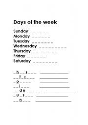 Days of the week