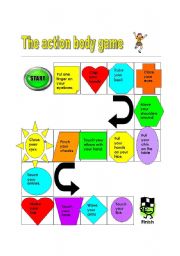 English Worksheet: The action body boardgame