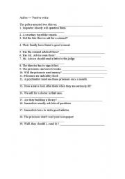 English worksheet: Passive voice for intermediate students