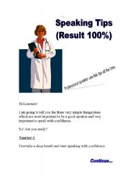 English Worksheet: 100% Result oriented English speaking tips by Professional teacher