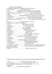 worksheet about comparatives and superlatives