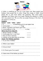 English Worksheet: Hobbies