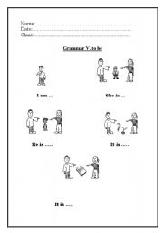 English worksheet: V. to be