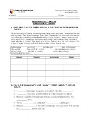 English Worksheet: entry test 4th grade