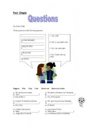 English Worksheet: past simple questions