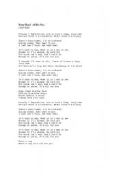 English Worksheet: Song activity NO one
