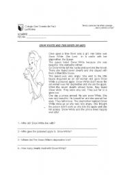 English Worksheet: snow White