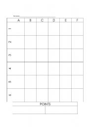 English worksheet: Battleship Game Template