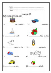 English Worksheet: There is / There are