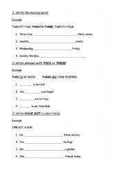English worksheet: Test - have got, to be, school subjects