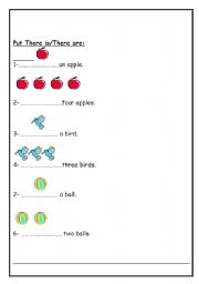 English worksheet: There is/ There are