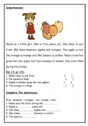 English Worksheet: Comprehension