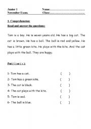 English Worksheet:  Comprehension: