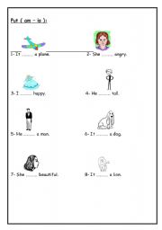 English worksheet: am-is