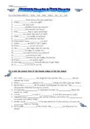 English Worksheet: Present Simple & Past Simple