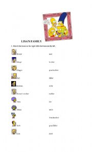 English Worksheet: Simpsons family members