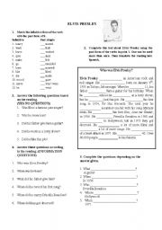 English Worksheet: ELVIS PRESLEY