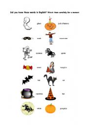 English worksheet: Halloween