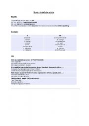 English Worksheet: Indefinite articles