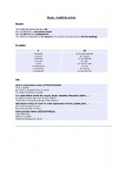 English Worksheet: Indefinite articles