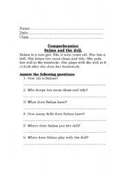 English worksheet: Salma and The Doll