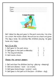 English Worksheet: Reading Comprehension