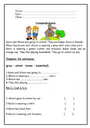 English Worksheet: Reading Comprehension