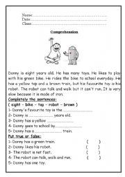 English Worksheet: Reading Comprehension