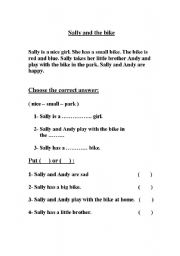 English Worksheet: Reading Comprehension