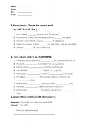 English worksheet: Test 