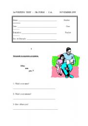 English worksheet: Who are you?