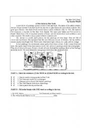 English Worksheet: An artist in New York