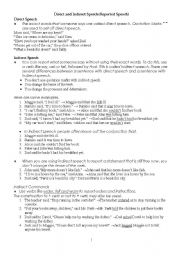 English Worksheet: Direct&Indirect