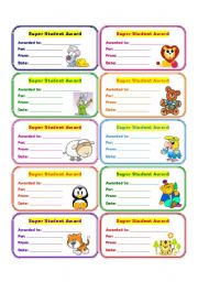 English Worksheet: AWARDS 4