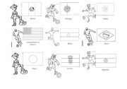 English Worksheet: COUNTRIES FLAGS AND SOCCER TEAMS UNIFORMS