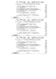 English worksheet: like a stone - song