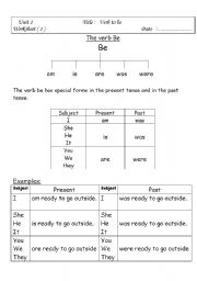 English Worksheet: Verb to be