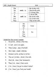 English Worksheet: Simple present tense